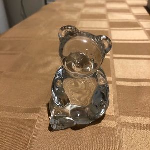 Clear Glass bear shaped paperweight